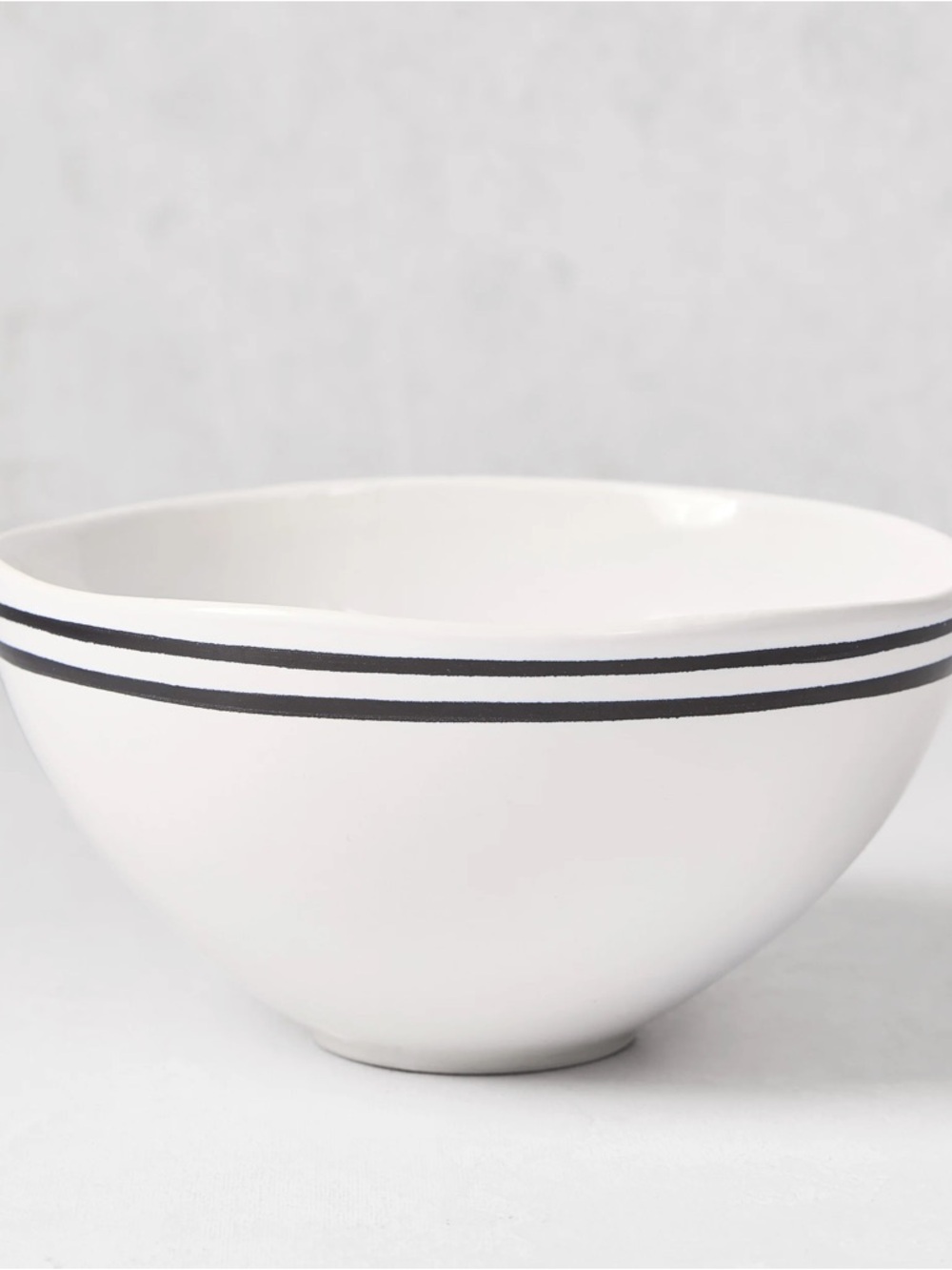 Diane Keaton + Hudson Grace Draft Black Double Stripe Stoneware Bowl - Set Of 4